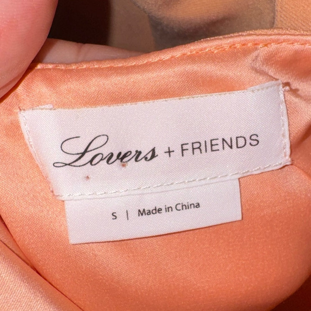 Lovers + Friends NIKOLA Revolve Apricot Orange V-Neck Midi Dress with Slits S - Picture 4 of 7